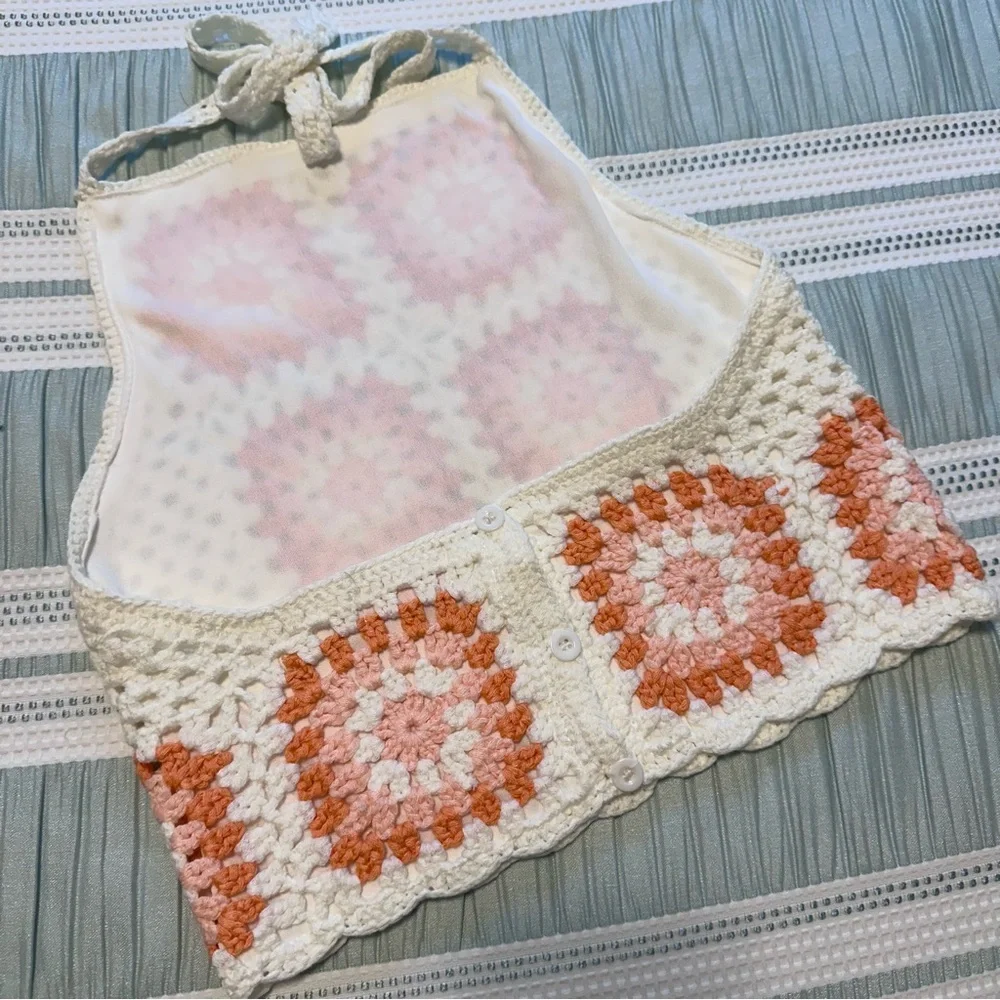 Pink Lily Crochet Tank and Skirt set. Size Small - Picture 2 of 11